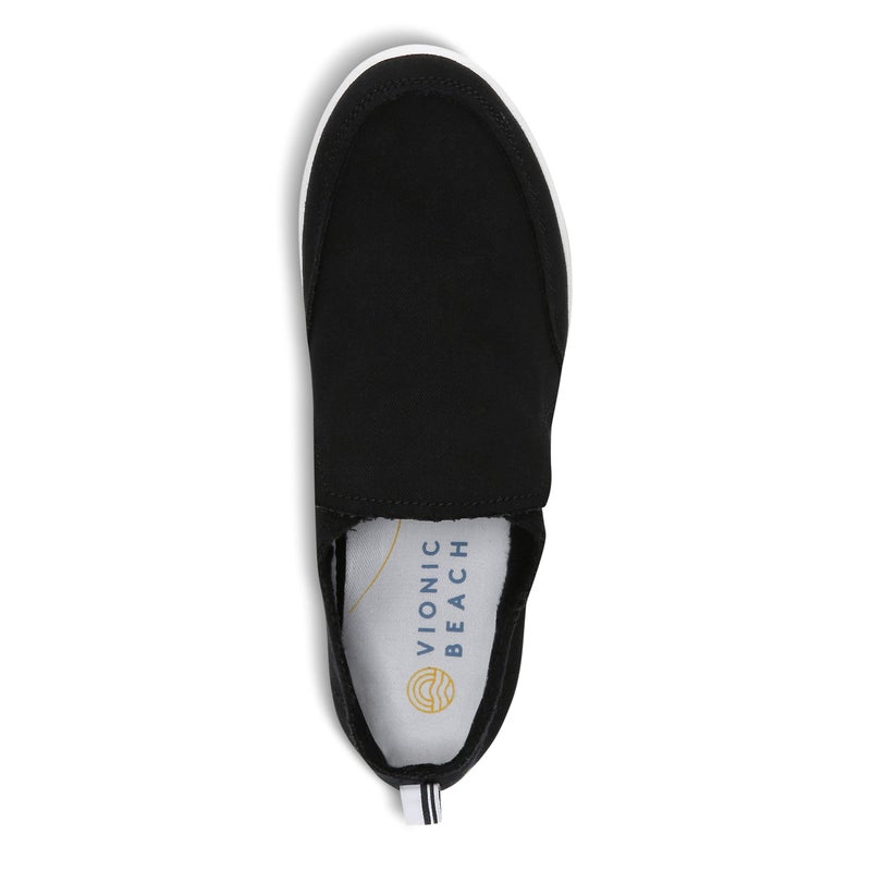 Vionic Women's Malibu Slip-ons Sneakers, Black Canvas, 6.5 - Image 3