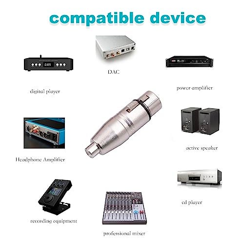 HUALEU 2Pack XLR Female to RCA Female Adapter Converter, Gender Changer Audio Coupler Connectors for Mixer, Recorder, Amplifier - Image 2