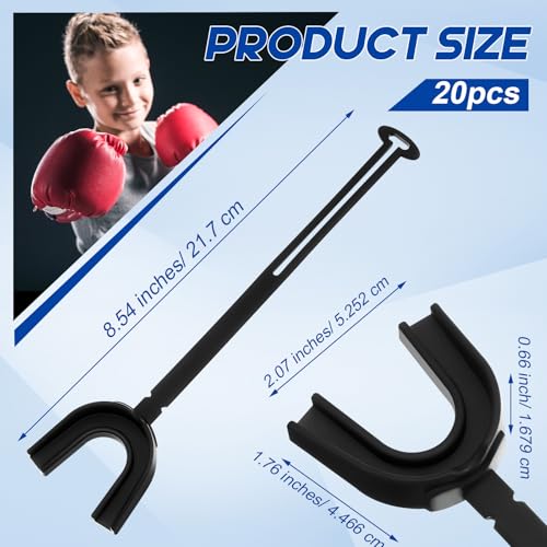 Dunzy 20 Pcs Football Mouth Guards with Strap Bulk Sports Mouthguard Bulk Football Mouthpiece Mouth Protector for Wrestling Boxing Lacrosse Hockey TaekwondoBlackYouth - Image 3