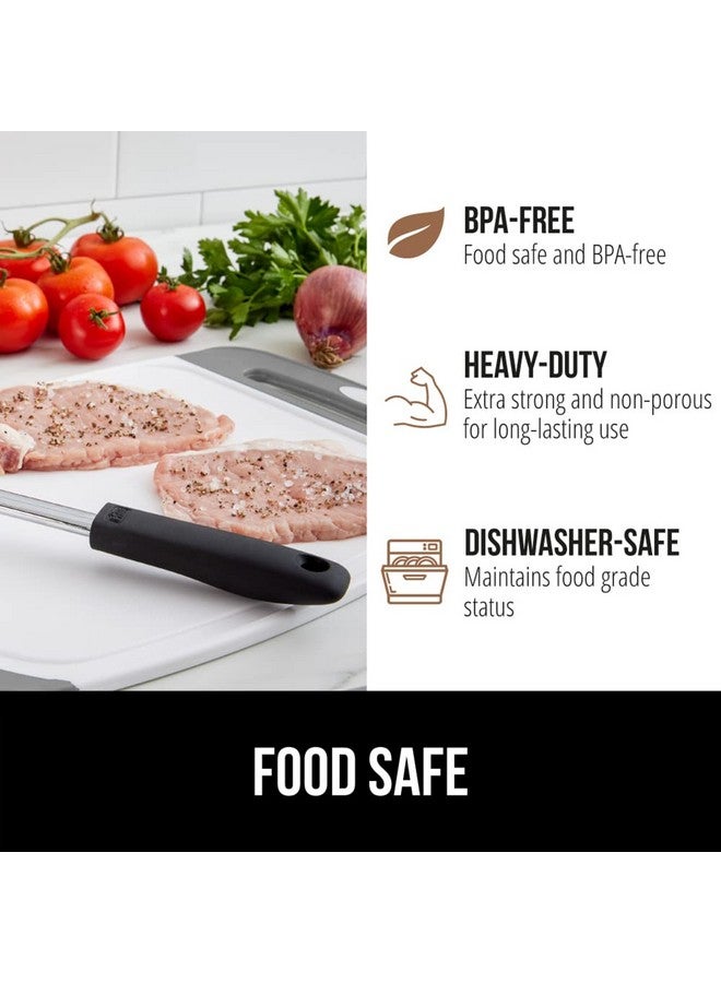 GORILLA GRIP 100% BPA-Free Reversible Kitchen Cutting Board Set of 3, Nonporous, Juice Grooves to Catch Liquid, Slip Resistant Handle Border, Dishwasher Safe, Durable Large Food Chopping Boards, Gray - Image 5