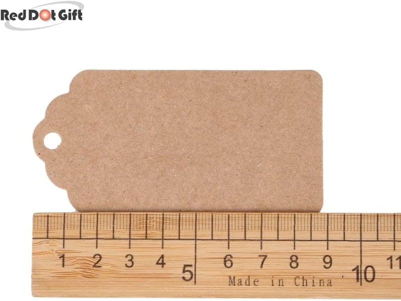 Red Dot Gift REDDOTGIFT Gift Tags,100Pcs Kraft Paper Tags with 10m Natural Jute Twine Craft Tags Labels Treats Tags for Wedding Christmas Day Thanksgiving… (4.5x9cm, Kraft FD#) - Image 2