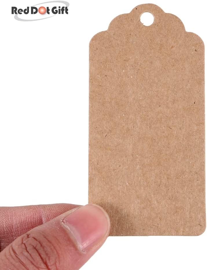Red Dot Gift REDDOTGIFT Gift Tags,100Pcs Kraft Paper Tags with 10m Natural Jute Twine Craft Tags Labels Treats Tags for Wedding Christmas Day Thanksgiving… (4.5x9cm, Kraft FD#) - Image 5