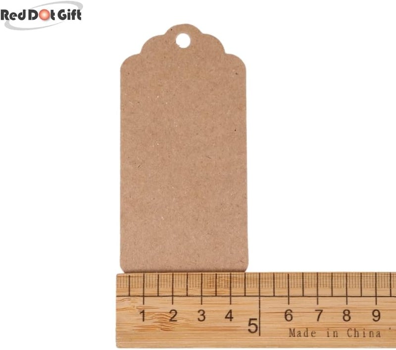 Red Dot Gift REDDOTGIFT Gift Tags,100Pcs Kraft Paper Tags with 10m Natural Jute Twine Craft Tags Labels Treats Tags for Wedding Christmas Day Thanksgiving… (4.5x9cm, Kraft FD#) - Image 3