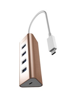 NIBEMINENT 4-Port USB Hub Rose Gold/White  - Image 3