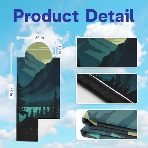 Semtomn 2 Pack Car Seat Towel Covers, Sweat Protector for Front Seats, Premium Thickened Microfiber with Black Bear Wildlife Forest, Breathable and Quick Dry, Slip-on Headrest Pocket for Gym, Beach, Running - Image 2