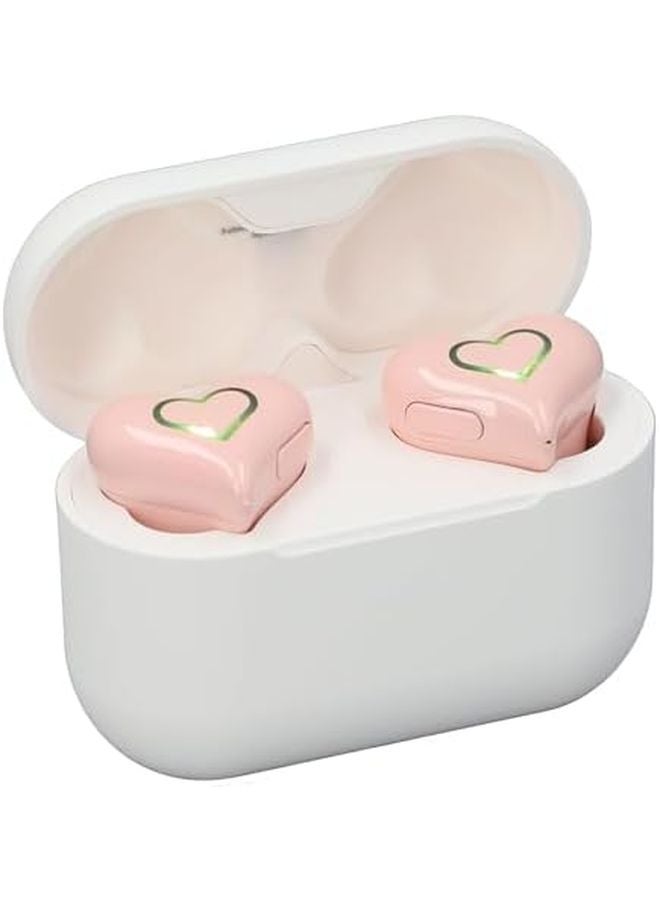 Pink Heart Shaped Earbuds with Hifi Stereo Sound Lightweight for Sport and Business USB C Charging Case - Image 3
