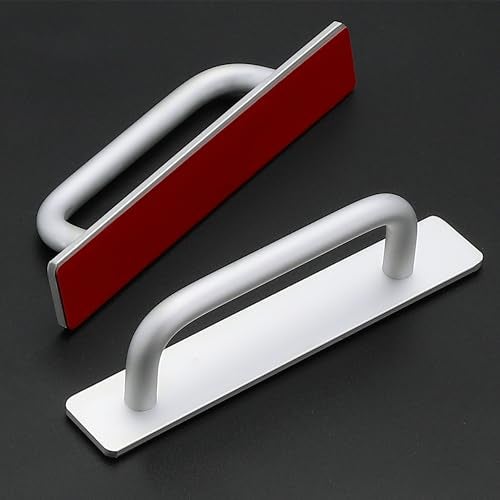 Ravinte Decor 2 Pack Adhesive Handles Self Stick Instant Cabinet Handles 5.83" Stick on Cabinet Handles Drawer Push Pull Handles Helper Sliding Screen Door Handles for Sliding Closet Window Wardrobe - Silver - Image 2