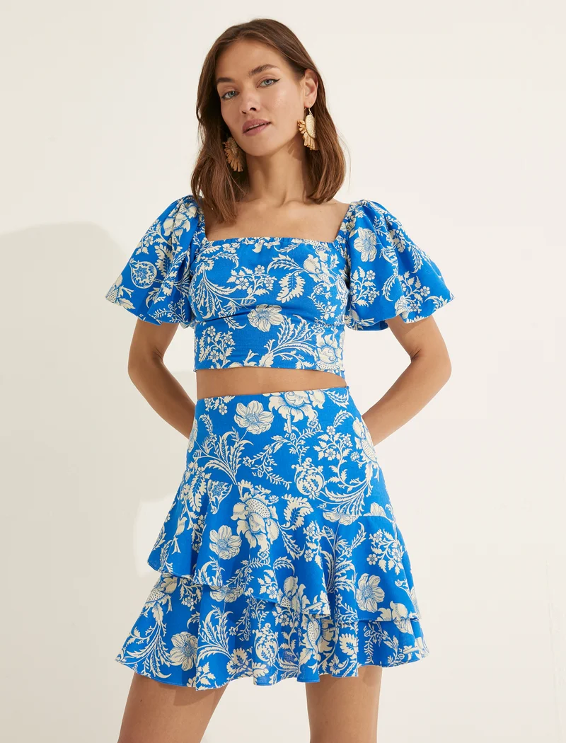 Koton Melis Ağazat X Koton - Frilled Mini Skirt