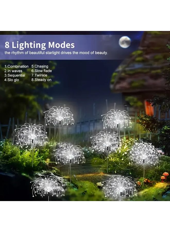 Fachoi 8 حزمة 480 مصباح LED للألعاب النارية الشمسية في الهواء الطلق 8 أوضاع تشغيل وإيقاف تلقائي لعيد الميلاد - Image 5