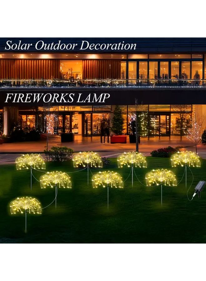 Fachoi 8 حزمة 480 مصباح LED للألعاب النارية الشمسية في الهواء الطلق 8 أوضاع تشغيل وإيقاف تلقائي لعيد الميلاد - Image 2