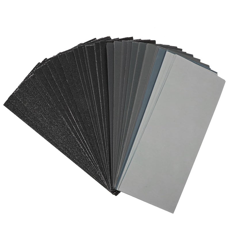100pcs Wet Dry Sandpaper Sheets Fine Grit Assortment for Car Wood Polishing and Finishing High-Performance Abrasive Pack - Image 1