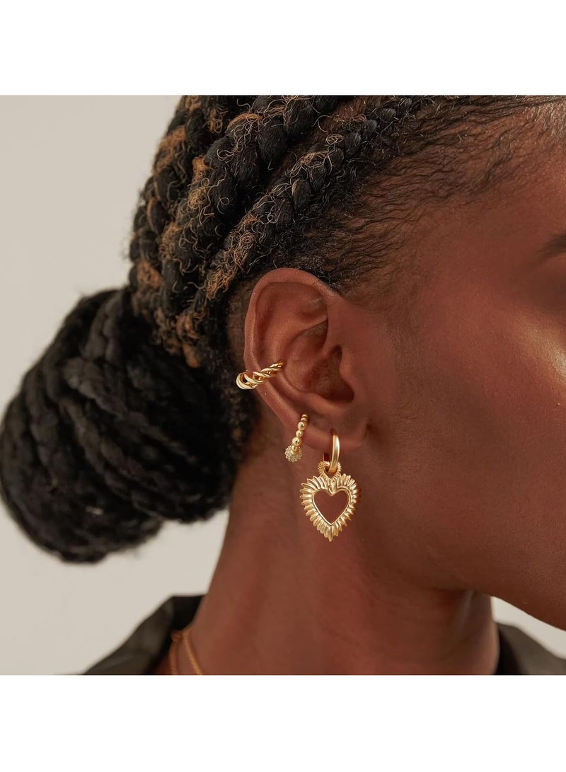Women Ear Cuff Earring Gold Non Pierced Ear Cartilage Clip on Wrap Hoop 14K Gold Filled Tiny Boho Beach Simple Minimalist Delicate Handmade Hypoallergenic Jewelry Gift-Sold as Single/Pair - Image 3
