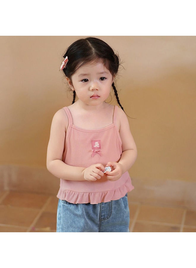 New Summer Girls' Sling Top With Bow All-match Vest Outer Wearing Children's Baby's Western Style Base Top