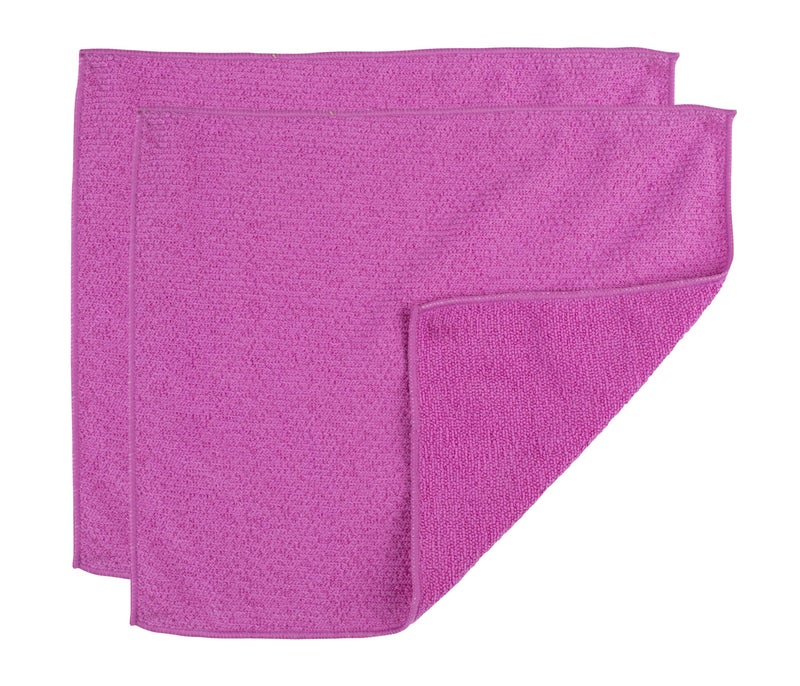 Casabella Microfiber 12" x 14" Cleaning Cloths, (Pack of 2), Magenta All Purpose, 2 Count - Image 2