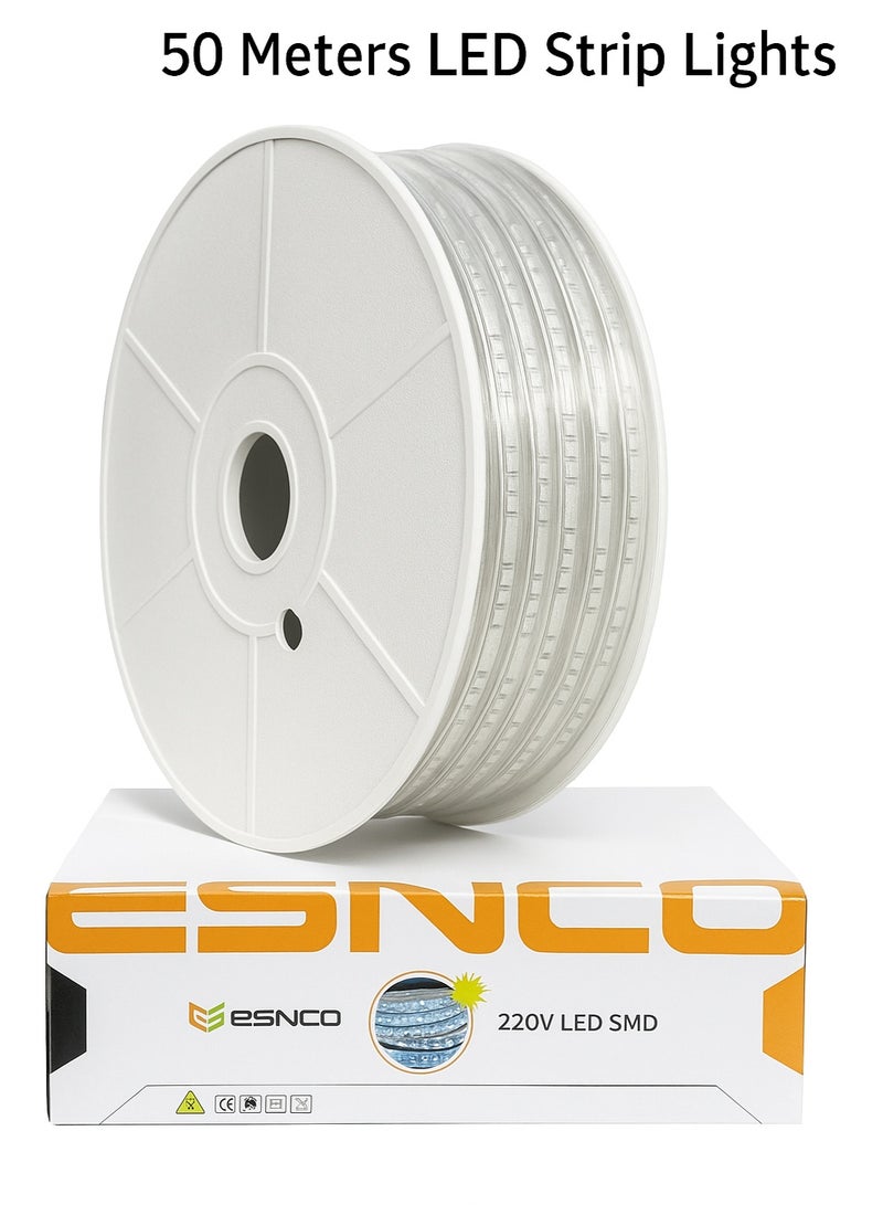 ESNCO LED Strip Lights 50 Meter Long Light (220V)  For Indoor & Outdoor IP68 Waterproof  Decorative Strip Light - Image 1