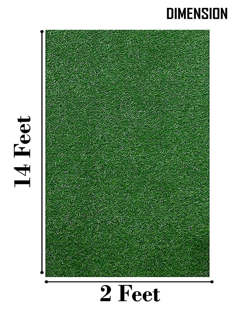 Yellow Weaves 35 Mm Artificial Grass Square Carpet Mat For Balcony And Lown Floor(2 X 14 Feet),Green - Image 4