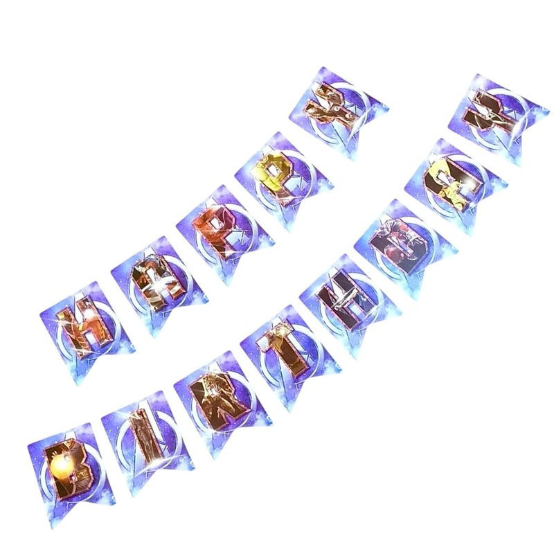 MANGO FAM Birthday Banner For Superhero ThemeHappy Birthday Banner For Hero Birthday Party DecorationsBanner For Boys Birthday Party Supplies Avengerss - Image 1