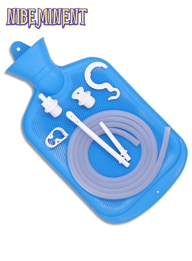NIBEMINENT Non-Toxic Silicone  Bag Kit, Reusable, 5-Foot Hose, Unisex Shower  Kit, Includes Tubing, Clips, And Hooks. - Image 1