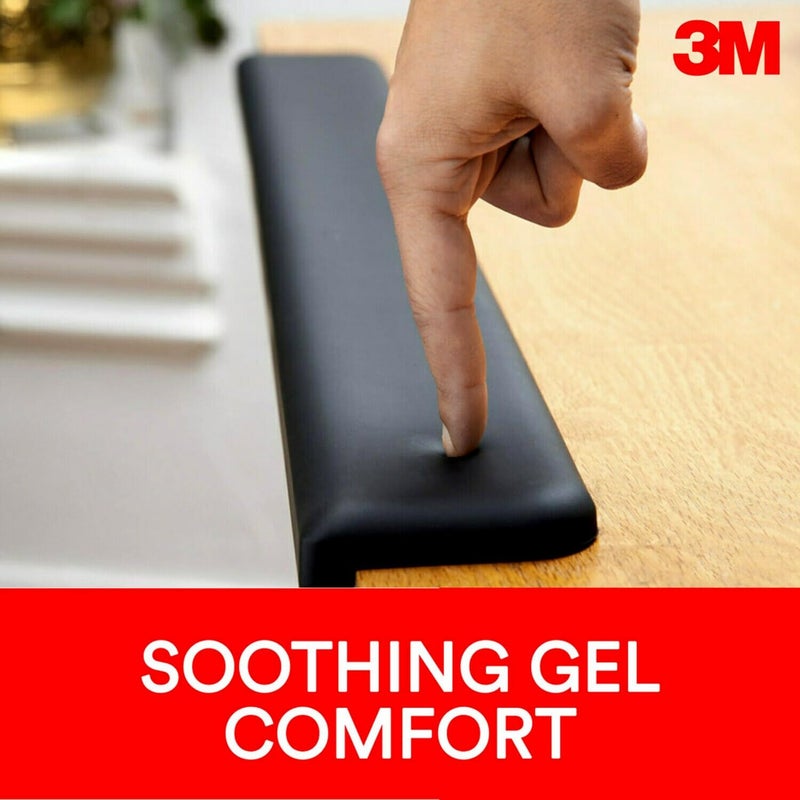 3M Gel Wrist Rest for Standing Desks, Wraps Around Edge of Desk for Comfort, Non-Slip Back Stays in Place (WR200B) - Image 3