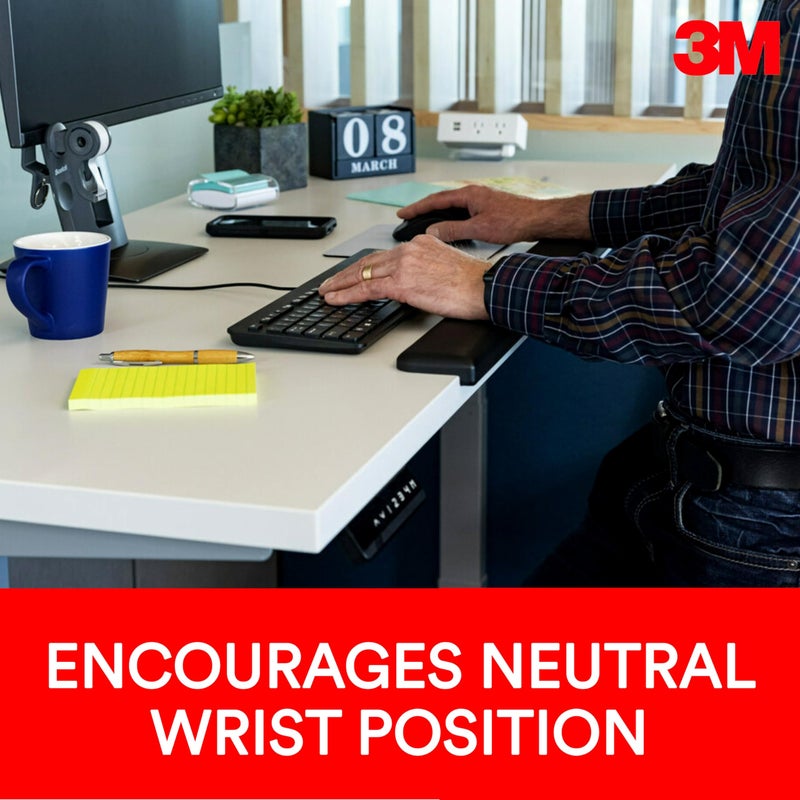 3M Gel Wrist Rest for Standing Desks, Wraps Around Edge of Desk for Comfort, Non-Slip Back Stays in Place (WR200B) - Image 2