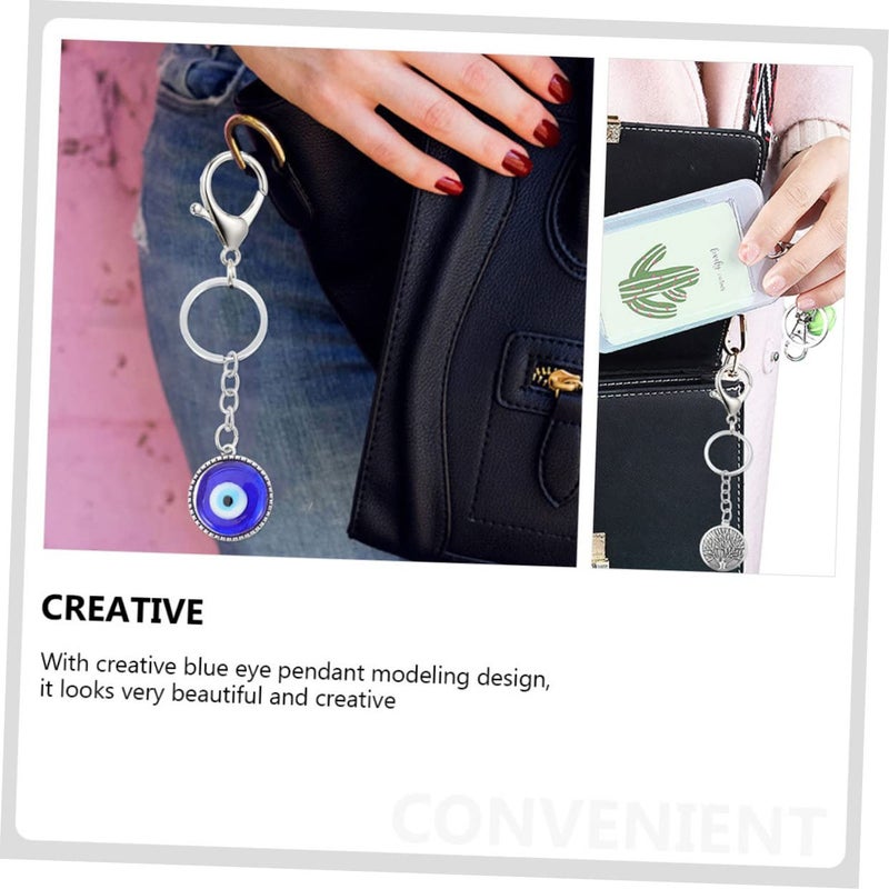 Blue Evil Eye Keychain Charm 3 Pcs Set Lightweight Pendant for Bags - Image 5