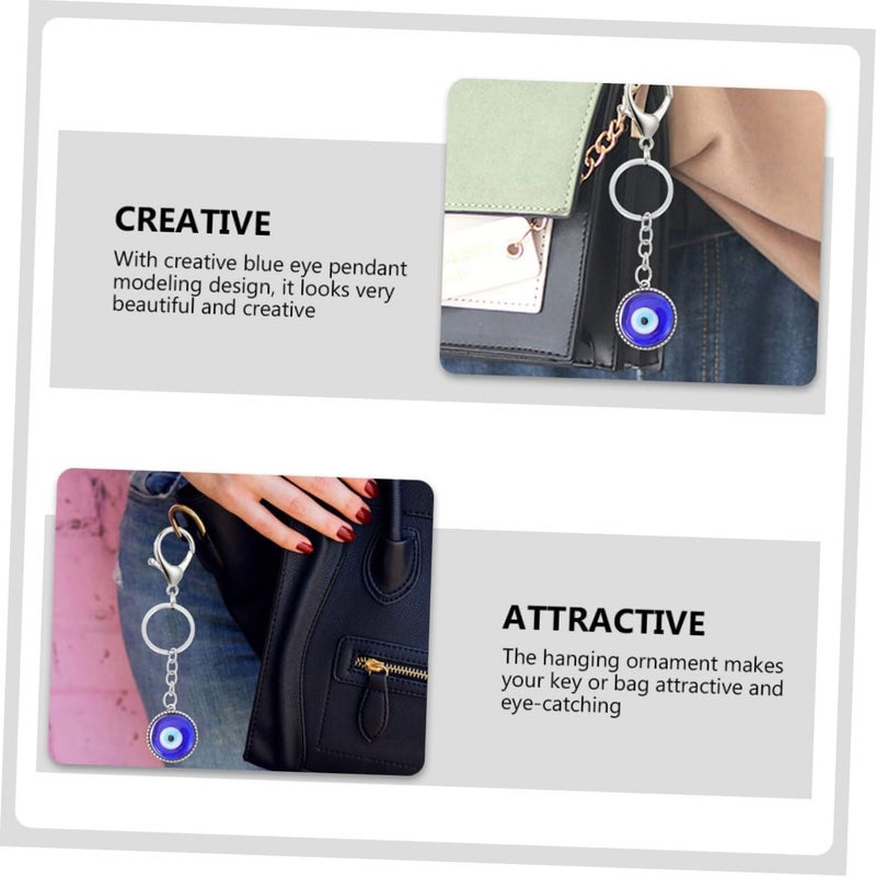 Blue Evil Eye Keychain Charm 3 Pcs Set Lightweight Pendant for Bags - Image 4
