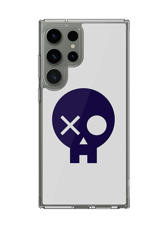 Stylizedd Classic Clear Case for Samsung Galaxy S25 Ultra , Hybrid Soft Case Flexible Edges Anti Drop TPU PC Gel Thin Transparent Cover - Skull Patch - Image 1