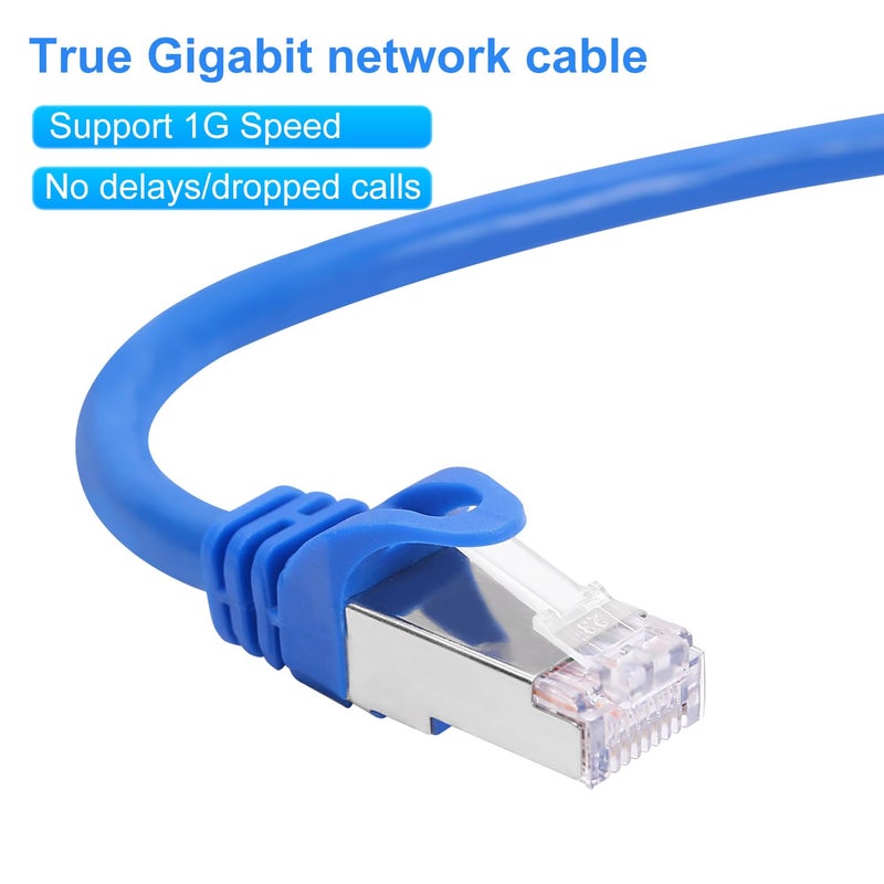 AvesView CAT 6 Shielded Ethernet Cable 100 FT, Indoor High-Speed (SFTP) 10Gbps Snagless Shielded 100FT Ethernet Cable for Internet, Router, Computer, PlayStation, Xbox, POE Camera, Printer - Blue - Image 5