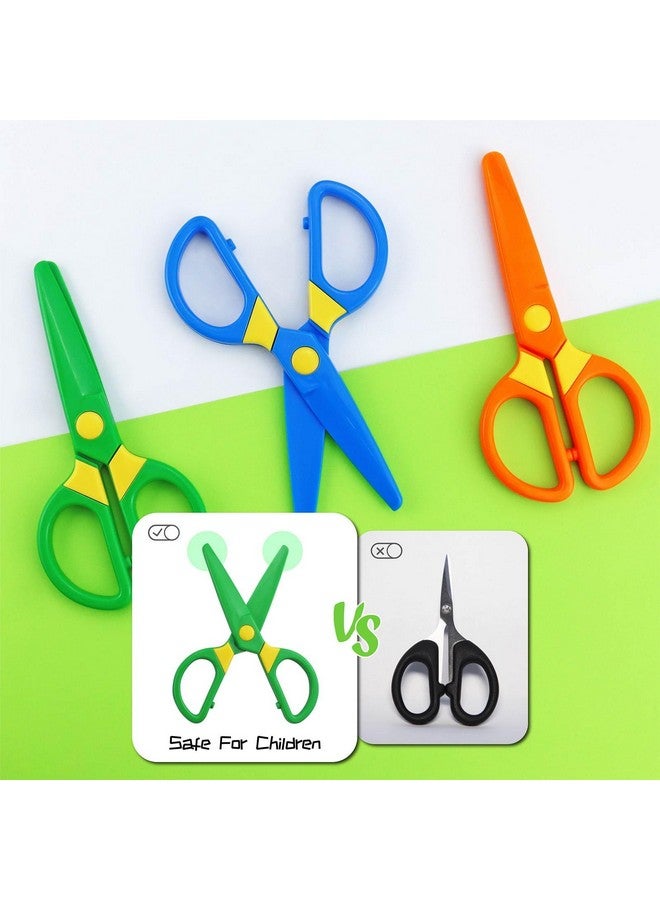 JIALEEY Plastic Child-Safe Scissor Set, Toddlers Training Scissors, Pre-School Training Scissors and Children Art Supplies（3pcs） Multicolored - Image 5