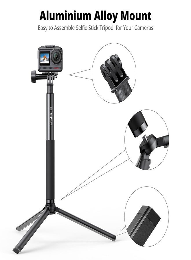 AKASO 120cm Selfie Stick with 19cm Tripod Extension Accessories Compatible with AKASO Action Camera EK7000/Brave 4/Brave 7 LE/Brave 7/V50X/V50 Elite/GoPro Hero 12/11/10/9/8/7/Max/DJI Osmo Action - Image 2