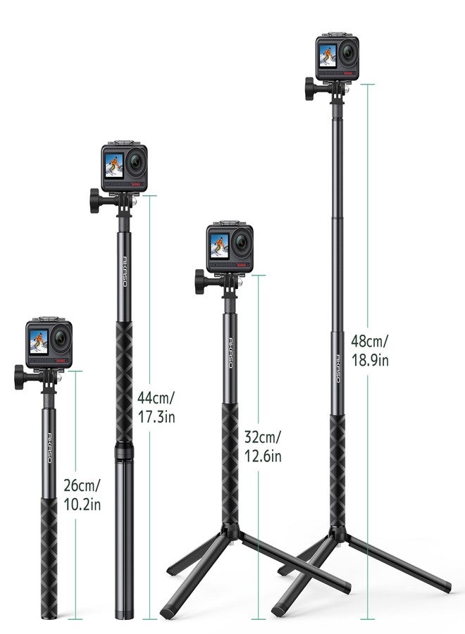 AKASO 120cm Selfie Stick with 19cm Tripod Extension Accessories Compatible with AKASO Action Camera EK7000/Brave 4/Brave 7 LE/Brave 7/V50X/V50 Elite/GoPro Hero 12/11/10/9/8/7/Max/DJI Osmo Action - Image 4