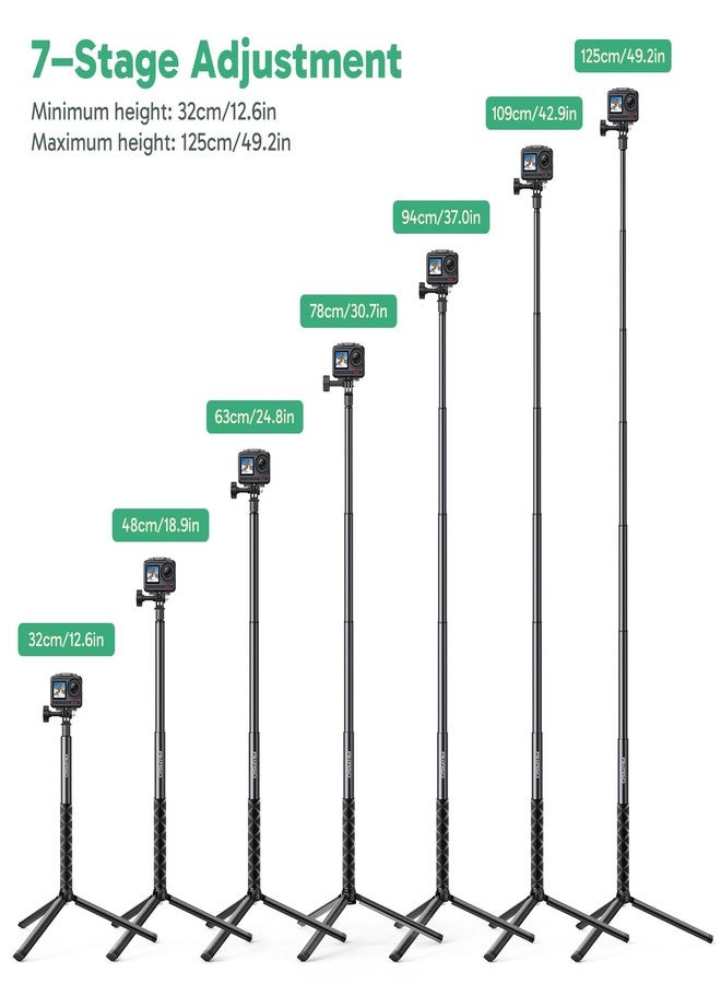 AKASO 120cm Selfie Stick with 19cm Tripod Extension Accessories Compatible with AKASO Action Camera EK7000/Brave 4/Brave 7 LE/Brave 7/V50X/V50 Elite/GoPro Hero 12/11/10/9/8/7/Max/DJI Osmo Action - Image 3