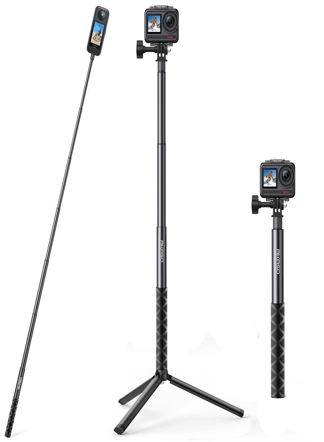 AKASO 120cm Selfie Stick with 19cm Tripod Extension Accessories Compatible with AKASO Action Camera EK7000/Brave 4/Brave 7 LE/Brave 7/V50X/V50 Elite/GoPro Hero 12/11/10/9/8/7/Max/DJI Osmo Action - Image 1