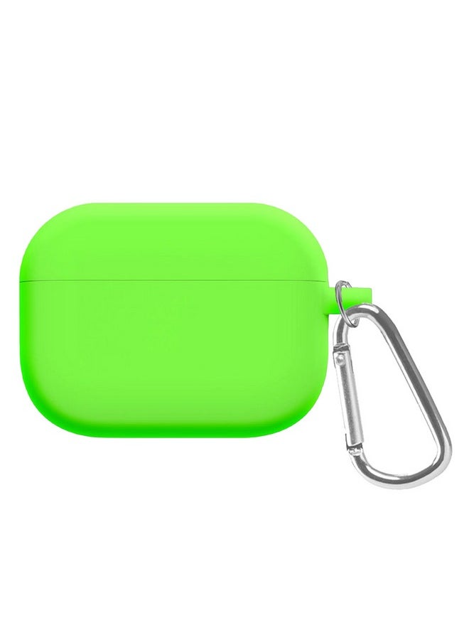 CATANES - Shockproof Case For Airpod Pro Silicone Protective Case Shockproof Case Ultra Slim Cover with Keychain Carabiner Neon Green - Image 1