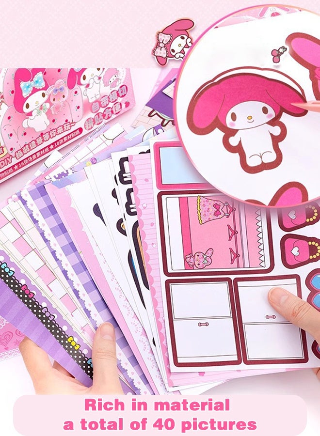 Organizer Colorful Character Sticker Minibook, Deco Stickers for Various uses, Unique Sticker Book, Ideal for Scrapbooking (Pink) - Image 2