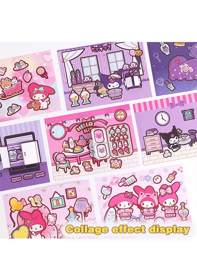 Organizer Colorful Character Sticker Minibook, Deco Stickers for Various uses, Unique Sticker Book, Ideal for Scrapbooking (Pink) - Image 3