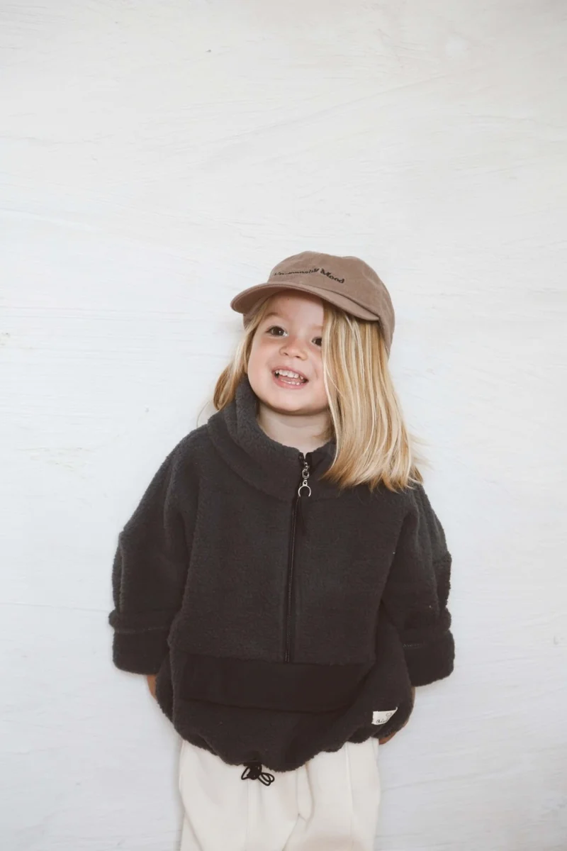 Ohlala Koala Indigo Wellsoft Half Zipper Kids Jacket