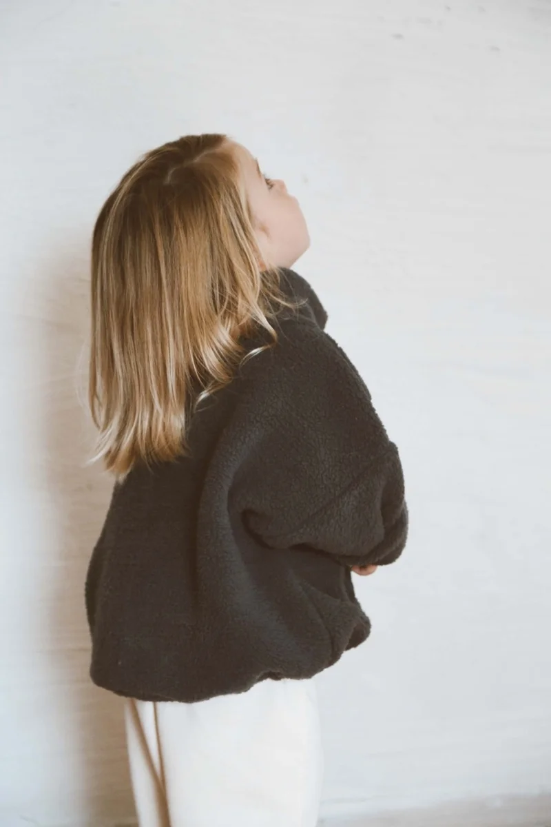 Ohlala Koala Indigo Wellsoft Half Zipper Kids Jacket