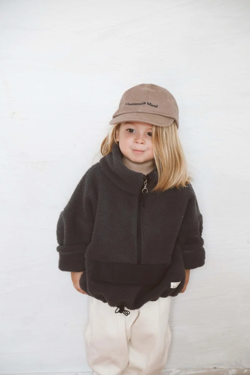 Ohlala Koala Indigo Wellsoft Half Zipper Kids Jacket