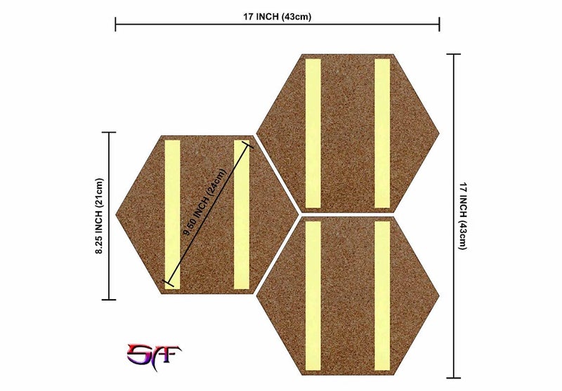 Saf Flower UV Textured MDF Set of 3 Hexagon Painting 17 Inch X 17 Inch SANFHX130 - Image 3