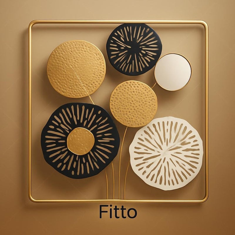 Fitto Symmetrical Square Metal Wall Art 45x45cm Modern Home Decor - Image 3