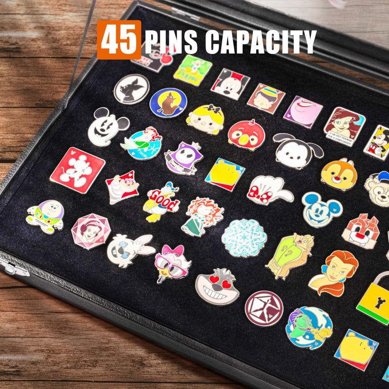 tutata Enamel Pin Display Case  Pin Collection Holder  14"" X 9"" Shadow Box Frame for Pins  Black - Image 2