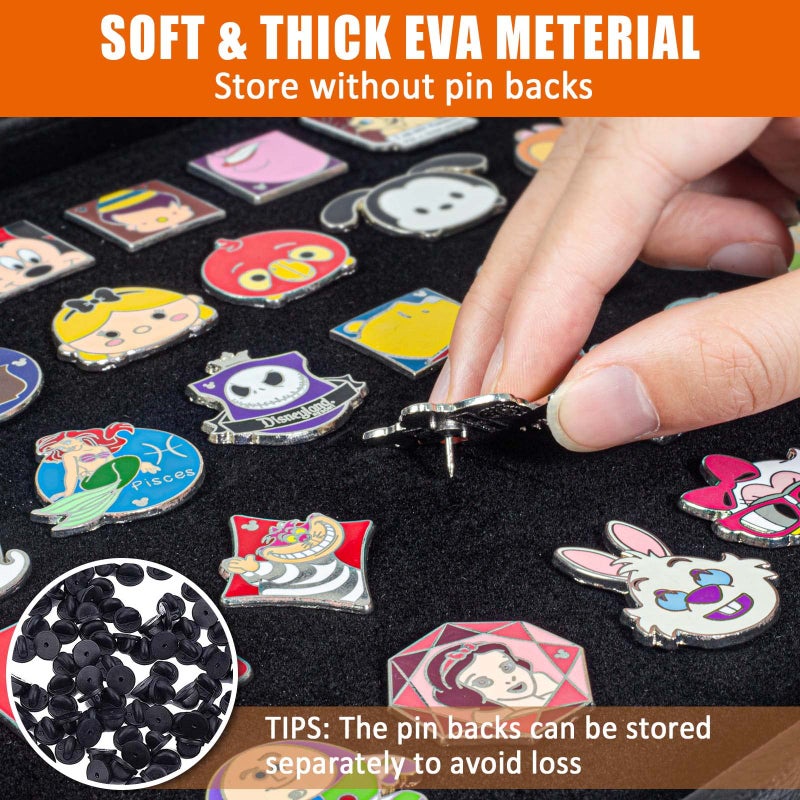 tutata Enamel Pin Display Case  Pin Collection Holder  14"" X 9"" Shadow Box Frame for Pins  Black - Image 4