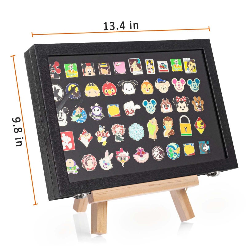 tutata Enamel Pin Display Case  Pin Collection Holder  14"" X 9"" Shadow Box Frame for Pins  Black - Image 3