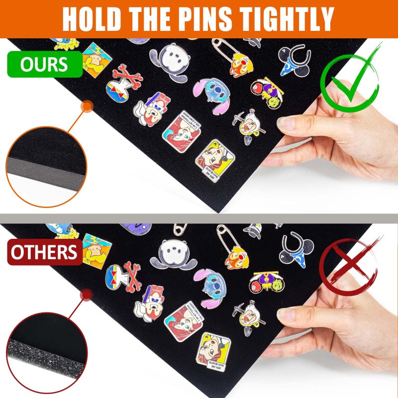 tutata Enamel Pin Display Case  Pin Collection Holder  14"" X 9"" Shadow Box Frame for Pins  Black - Image 5