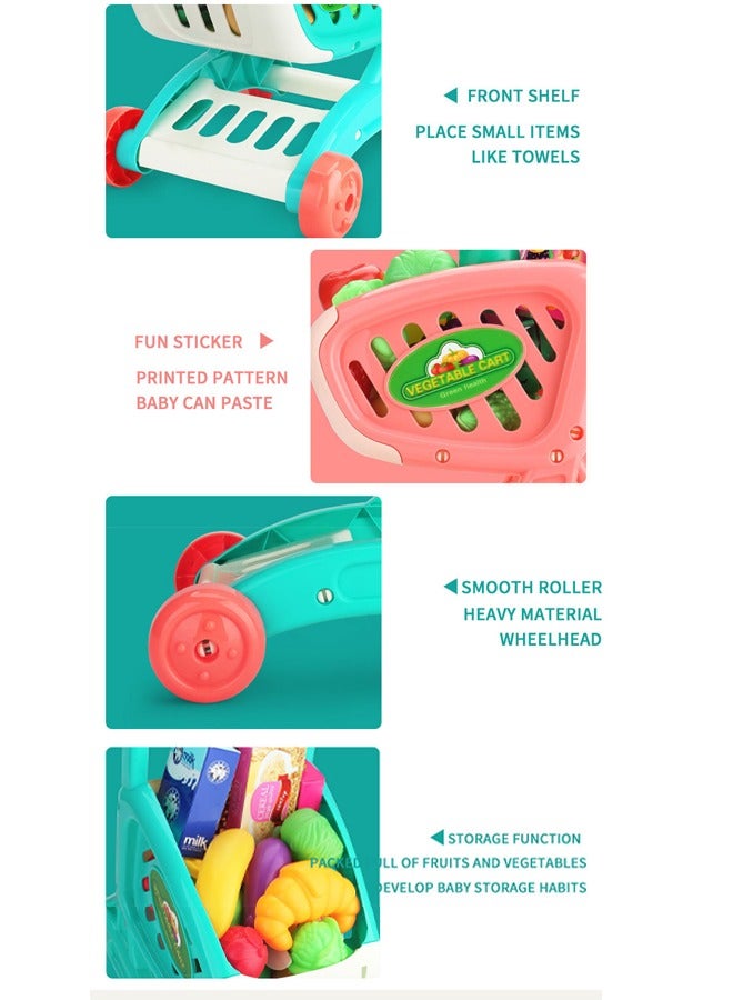 Simulated shopping cart toys, children's trolley toys, shopping cart simulators, fun accessories, perfect choice for toys and role playing, children's toys (pink) - Image 5