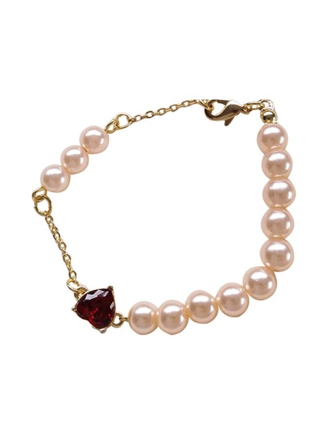 اليشمك سوار من الفضة بتصميم مُطَعَّم باللؤلؤ ومرصع بالكريستال