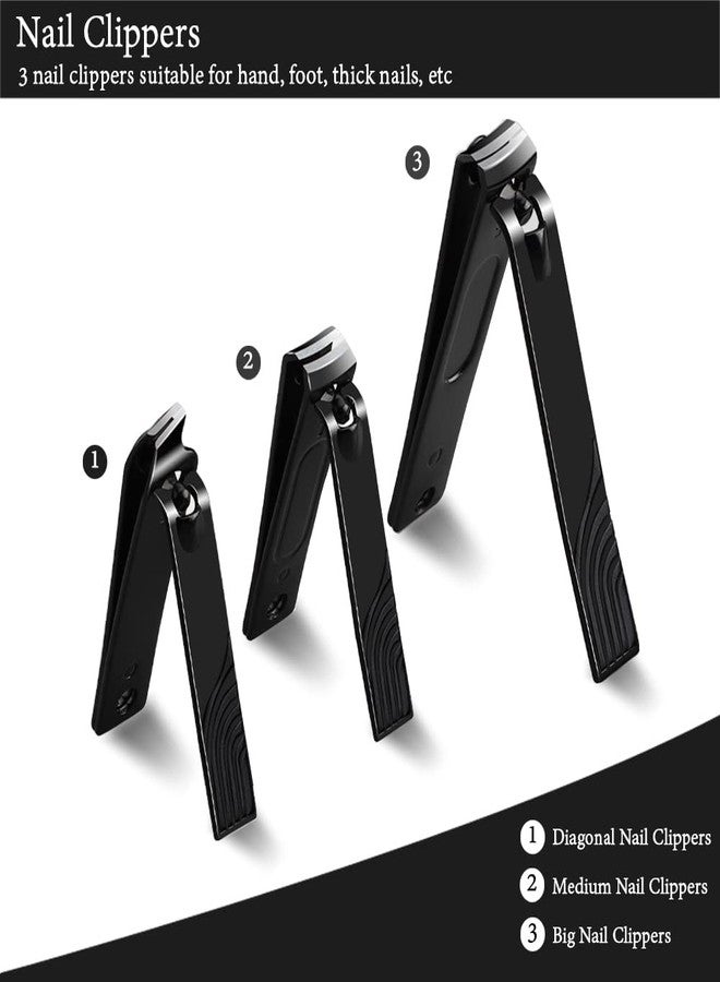 ZIZZON Travel Mini Manicure set Nail Clipper set 10 in 1 Stainless Steel Pedicure Care Grooming kit with Case(Black/Yellow) - Image 2