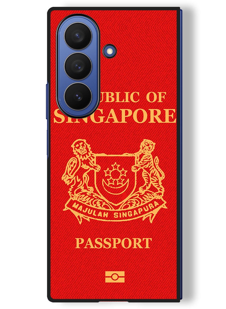 Theodor Case Compatible with Samsung Galaxy Z Fold 7 - 8 Inch Protection Shockproof Bumper Cover Singapore Passport - Image 1