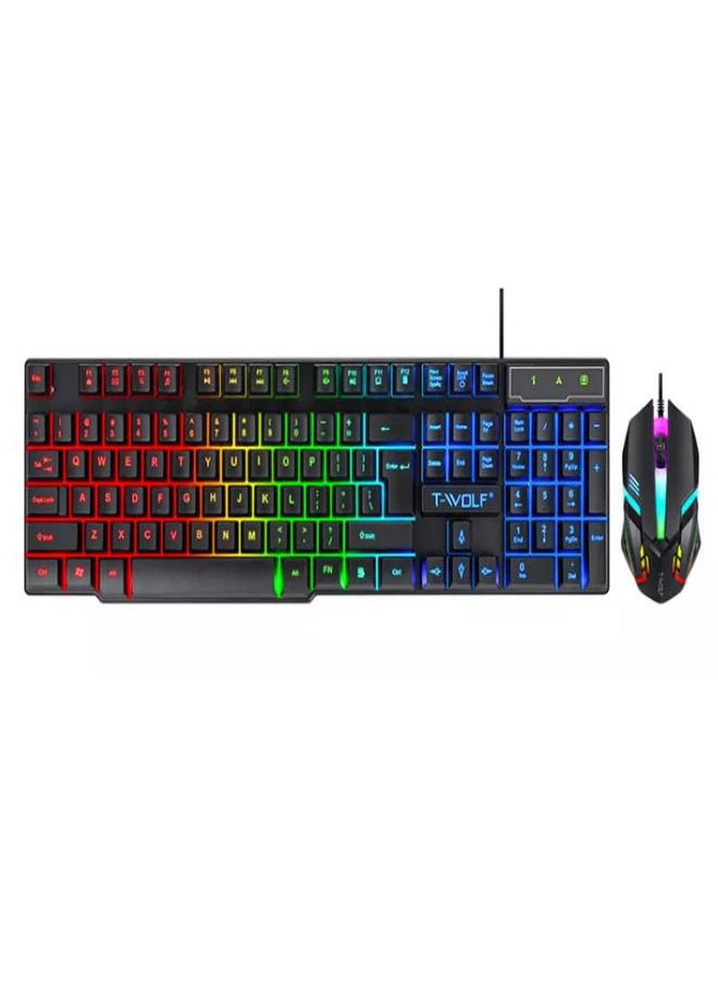 T-WOLF - TF800 4 In 1 Gaming Combo Mouse Keyboard Mouse Pad Headset - Image 1